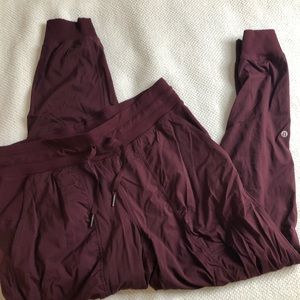 Lululemon maroon dance studio joggers